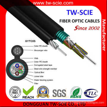 96 noyau auto-pris en charge le câble de fibre de porte Gytc8s